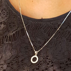 תליון יהלומים מעגל פתוח קטן ADP-00309-6