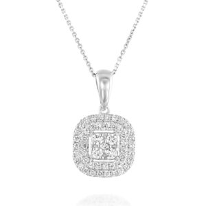 תליון יהלומים מעבדה מרובע יוקרתי