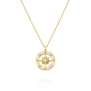 שרשרת מצפן לחיים משובץ יהלומים