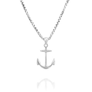 תליון עוגן זהב משובץ יהלום קטן