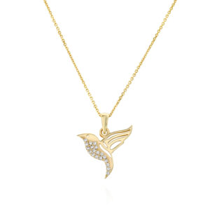 תליון יהלומים ציפור יונק דבש